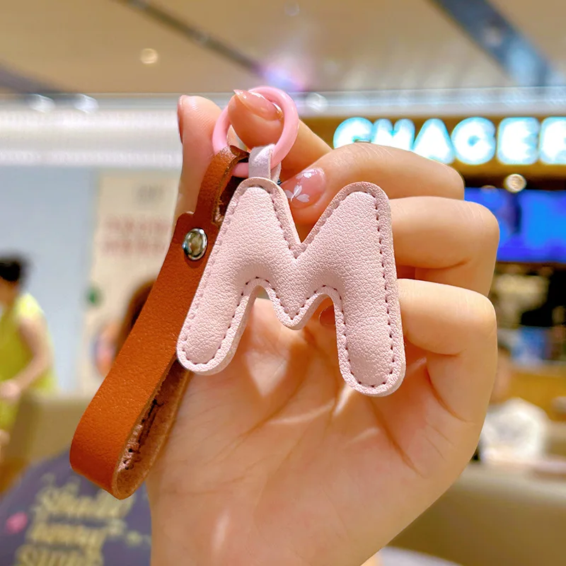 Monogram Keychain Leather - A a Z Leather Inicial Letra