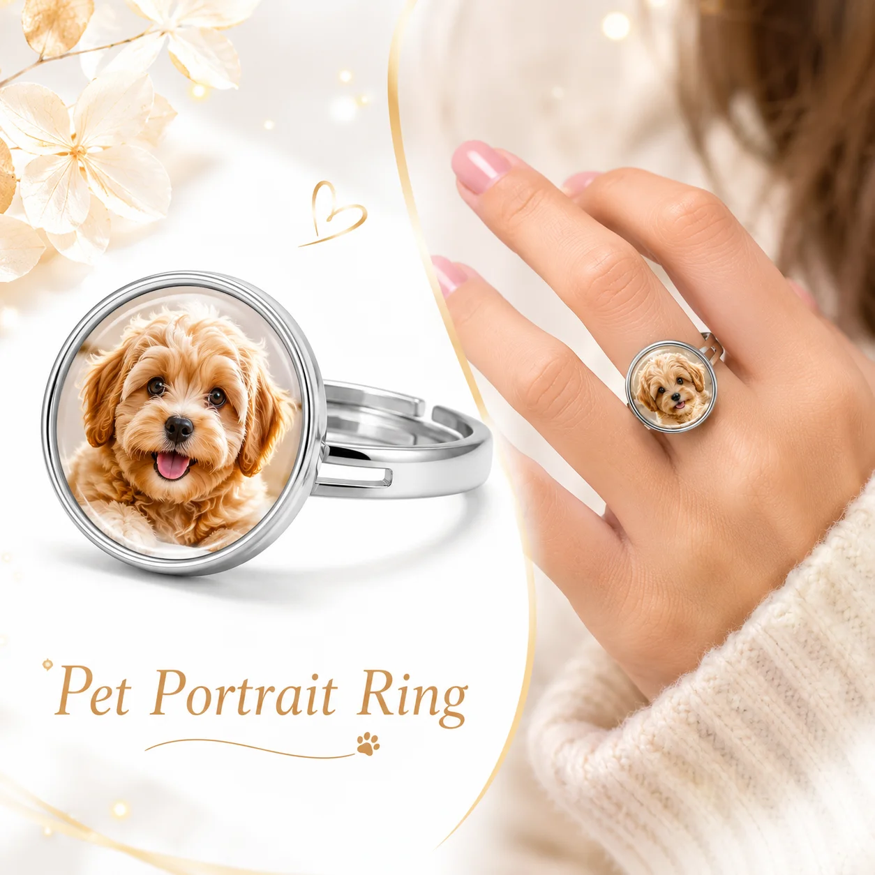 Initial Ring Custom - Anel Personalizado com Foto e Logotipo,