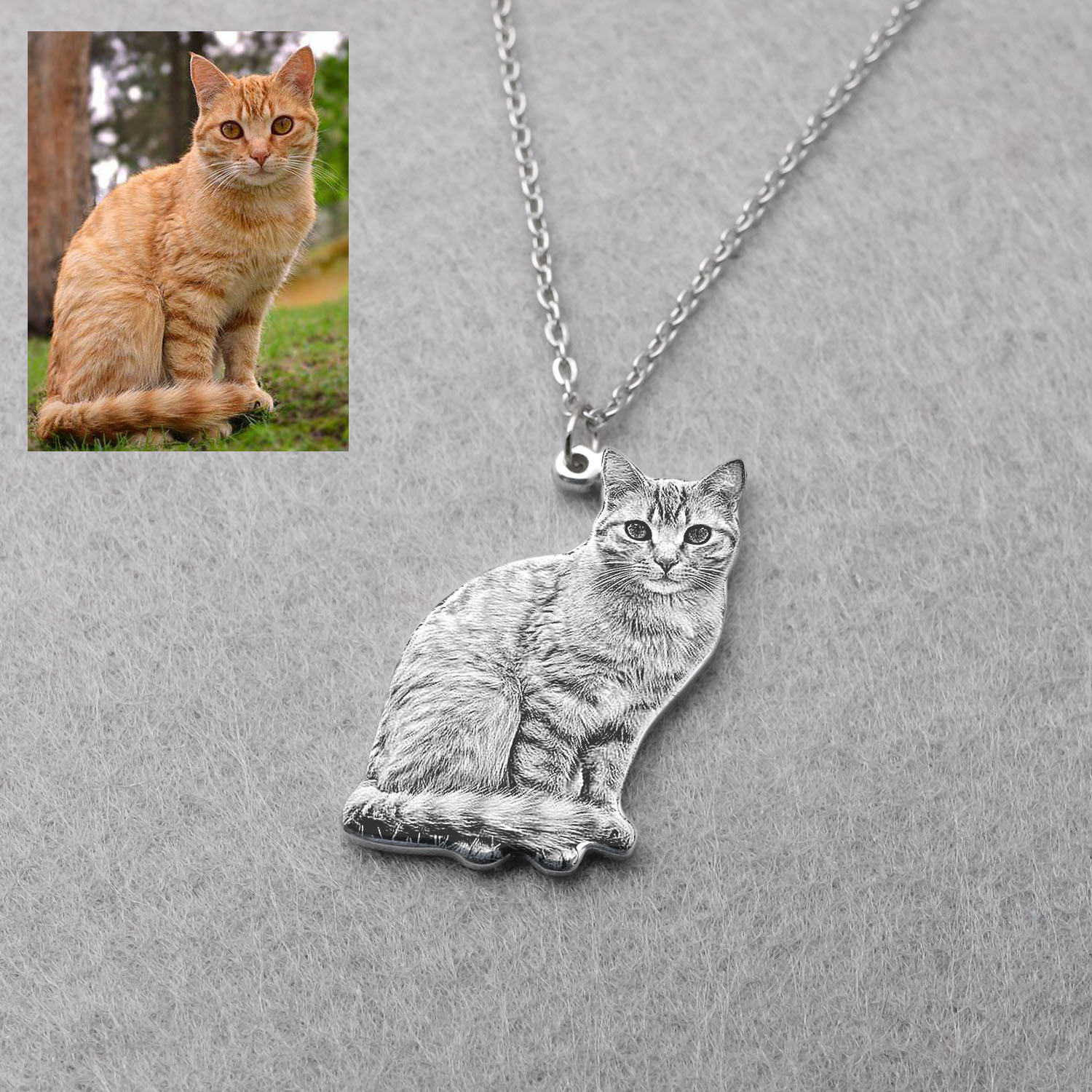 Pet Portrait Custom - Colar Personalizado com Foto de Pet,