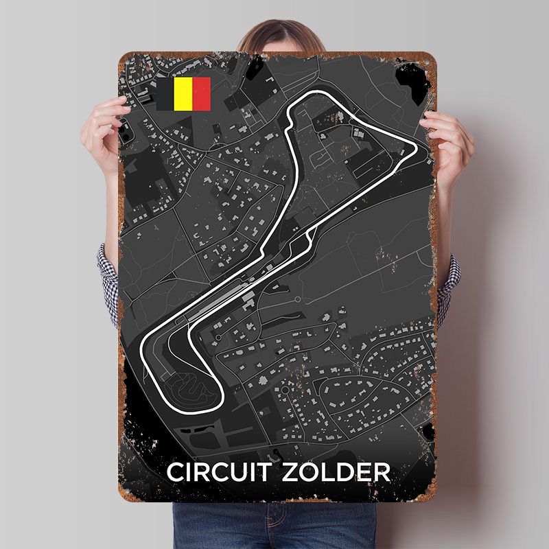 Custom Map Poster - Mapa de Circuito Zolder em Metal,