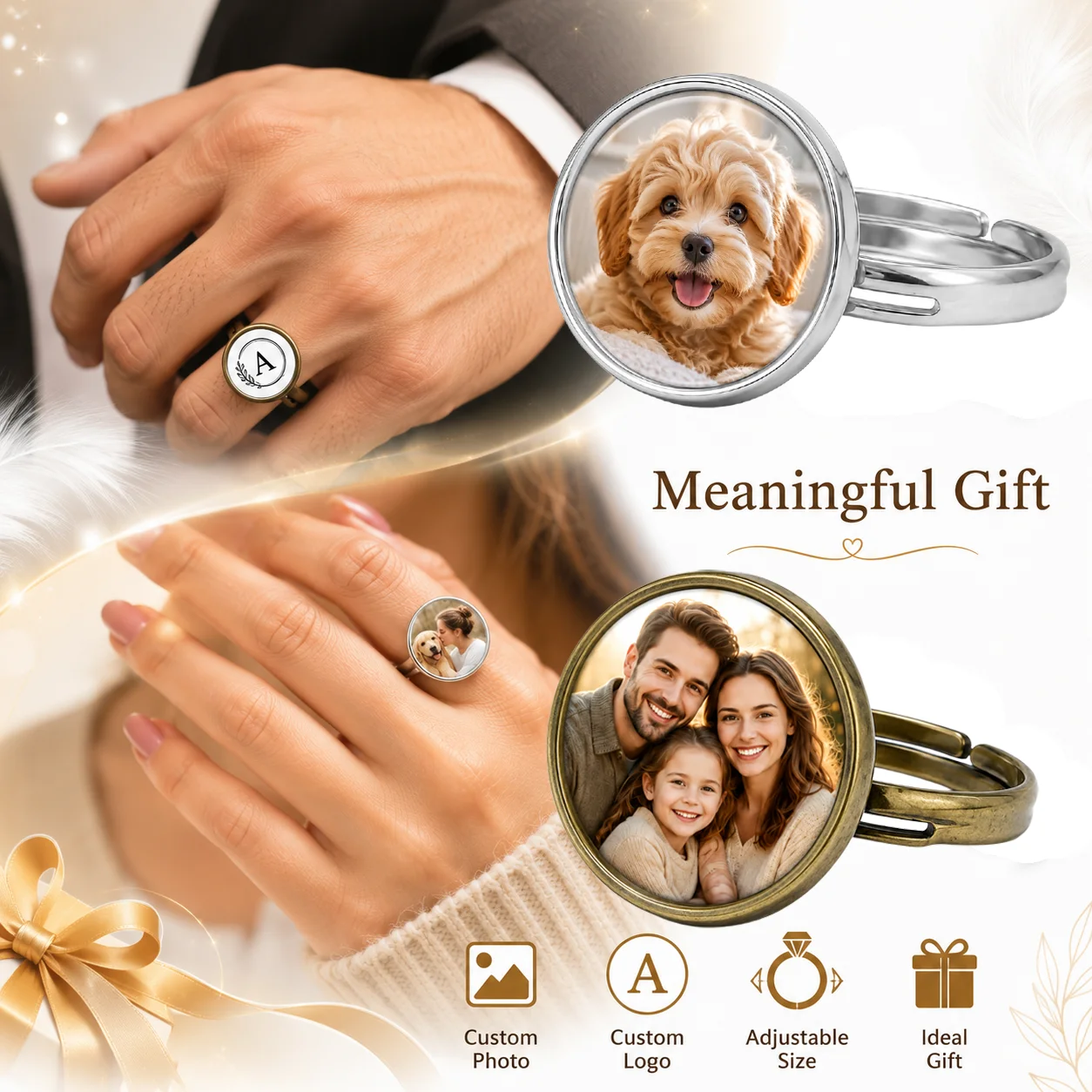 Anel Personalizado com Foto e  - Initial Ring Custom avaliação e preço