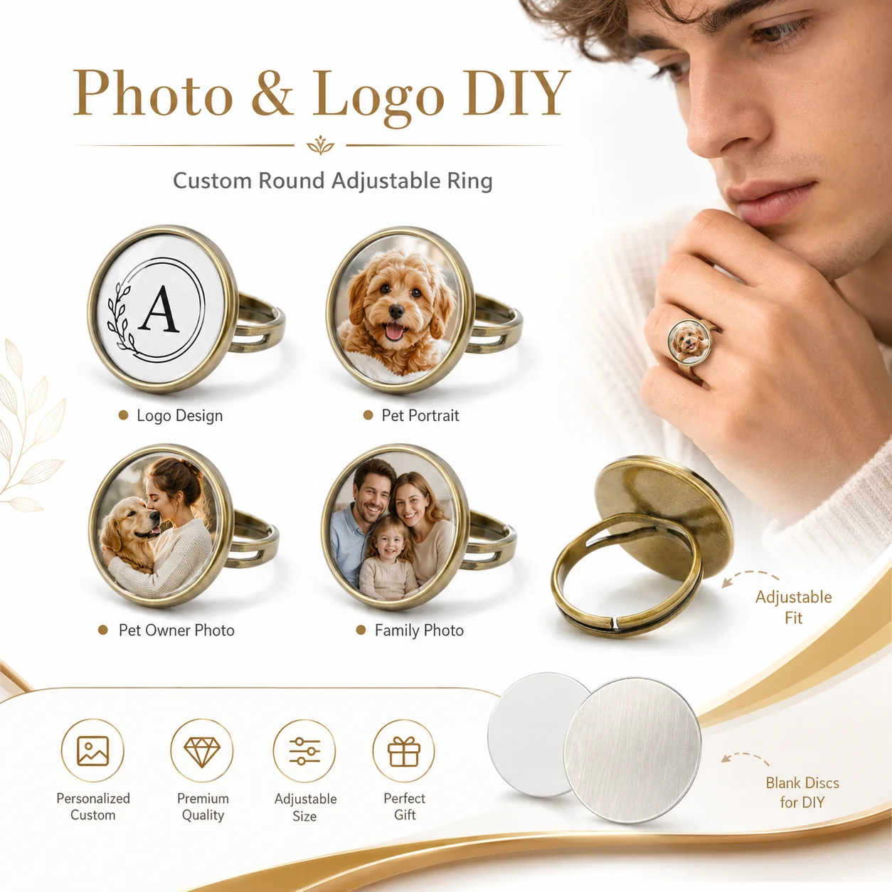 Anel Personalizado com Foto e  - Initial Ring Custom avaliação e preço