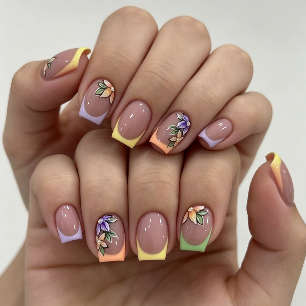 24 Unidades de Unhas Postiças  - Pressed Flower Art avaliação e preço
