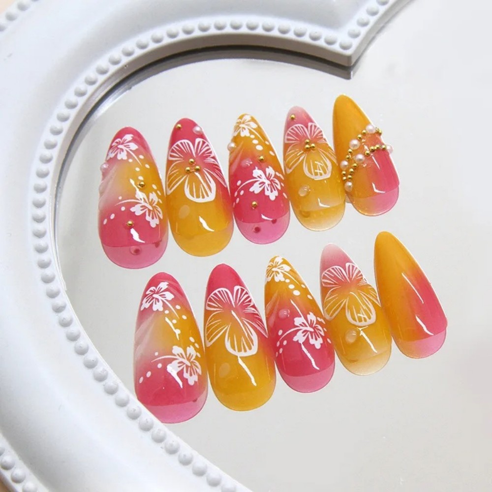 24 Unidades de Unhas Postiças  - Pressed Flower Art avaliação e preço