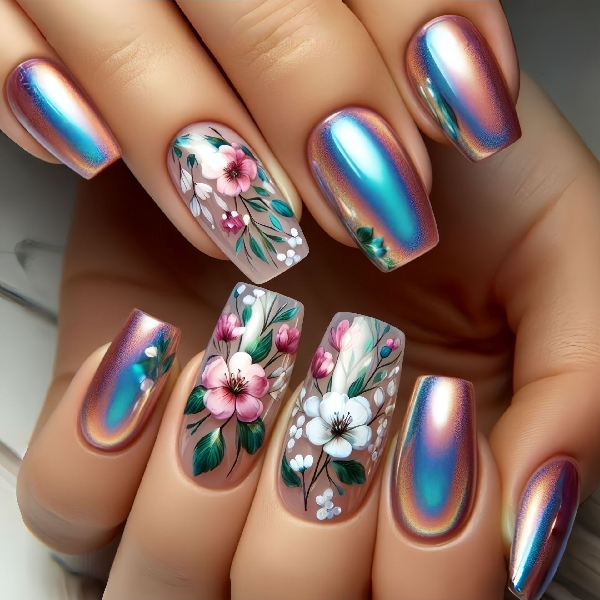 Unhas falsas médias e longas p - Pressed Flower Art avaliação e preço