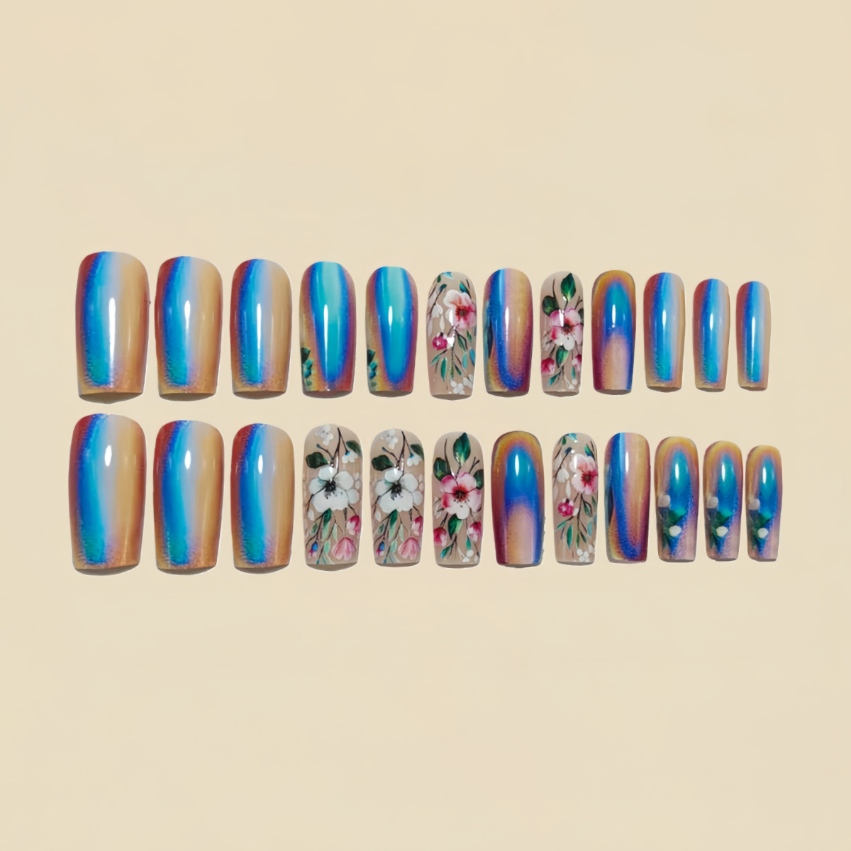 Unhas falsas médias e longas p - Pressed Flower Art avaliação e preço
