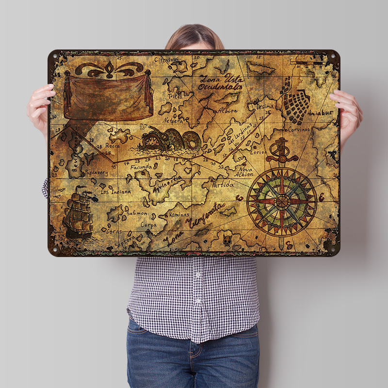 Mapa Vintage do Mundo Impresso - Custom Map Poster avaliação e preço
