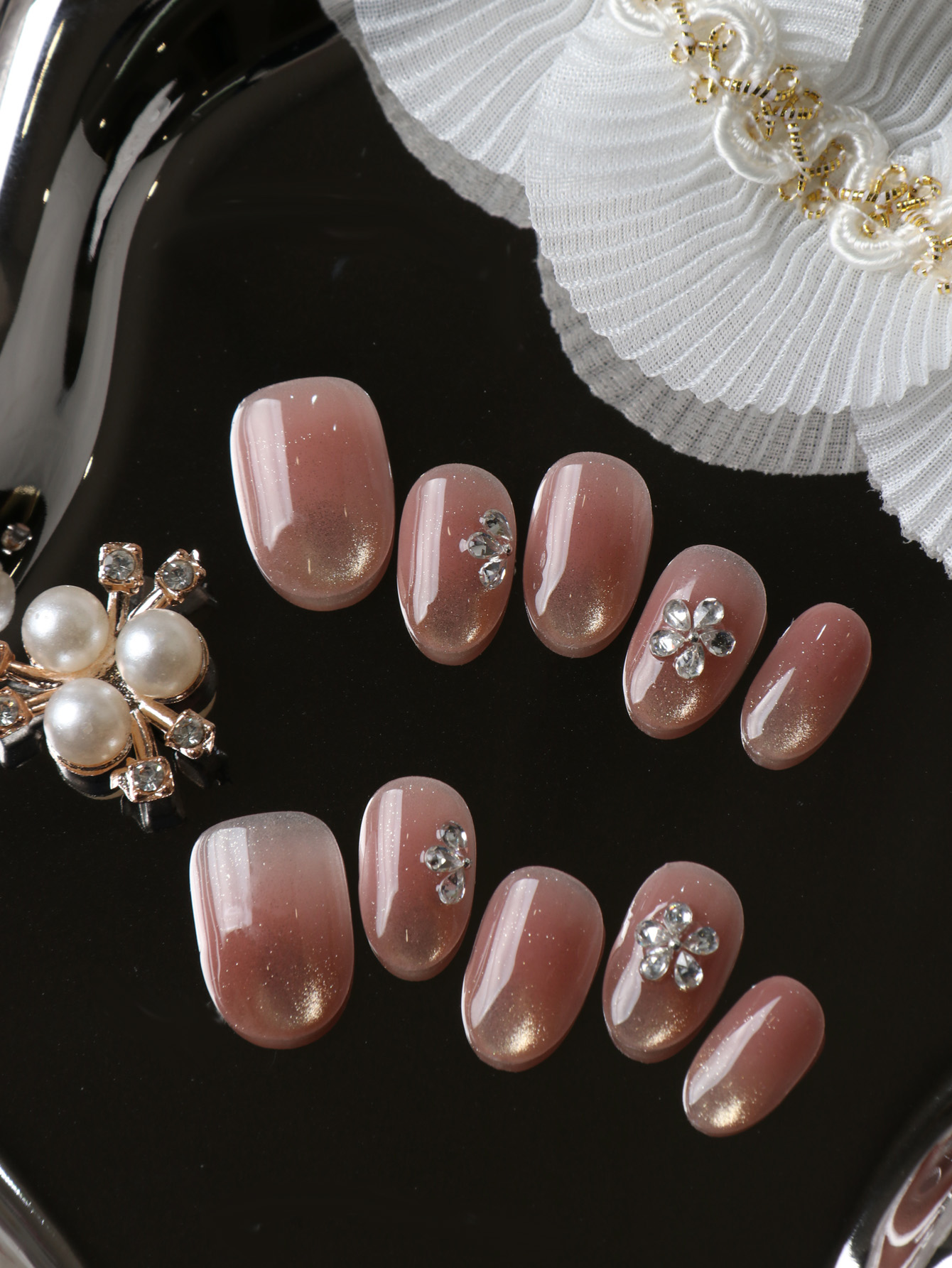 10 Unidades de Unhas Postiças  - Pressed Flower Art avaliação e preço
