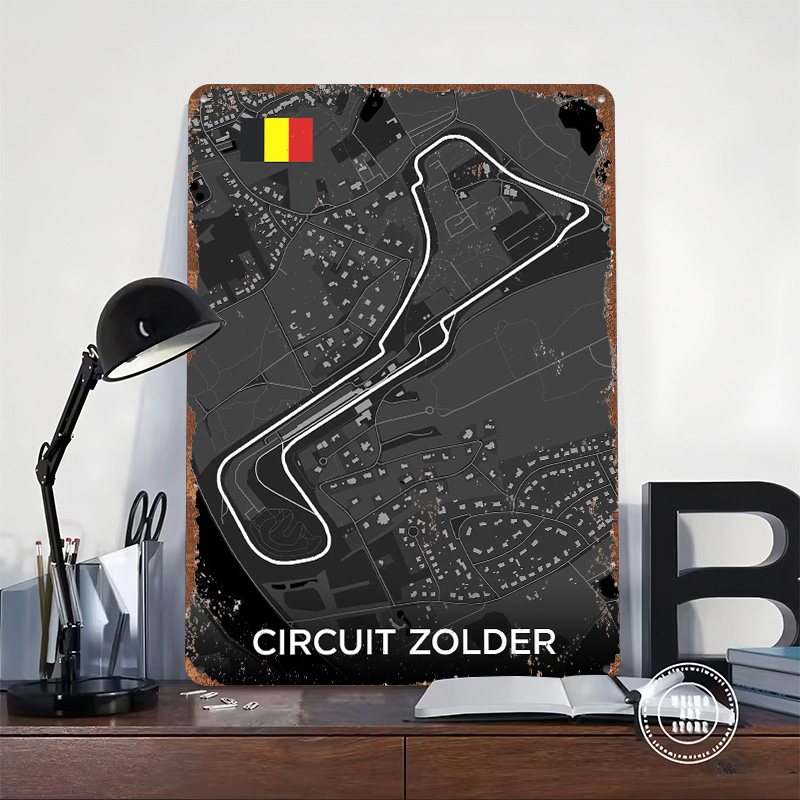 Mapa de Circuito Zolder em Met - Custom Map Poster avaliação e preço
